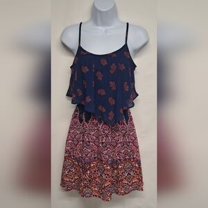 Xhilaration XS Dress Elastic Waist Lined Sheer Overlay NOT See Through